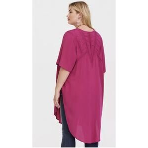 NWT Torrid Hot Pink Challis Kimono Cover Up Beach Summer Boho Size 5/6